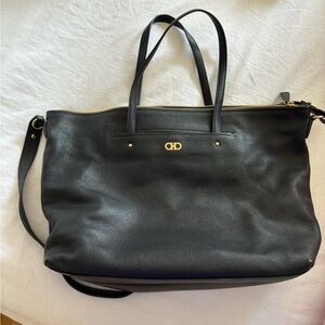 FERRAGAMO BLACK PEBBLED LEATHER BAG NEVER USED TOTE